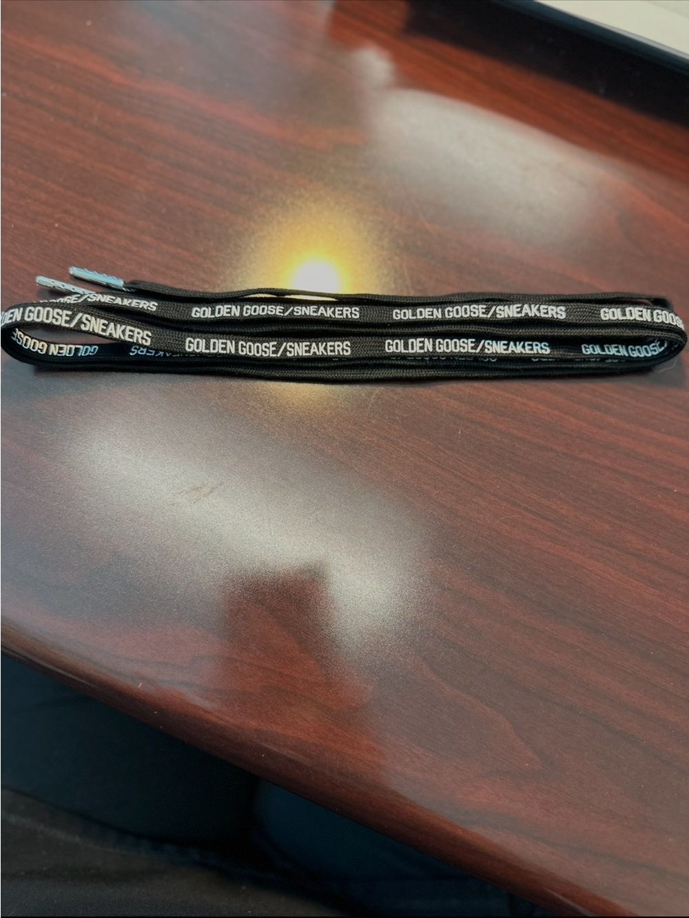 Golden Goose Black Shoelaces with White Logo